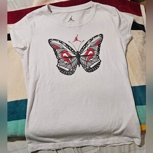Nike Air Jordan Butterfly Graphic T-Shirt Girls White M